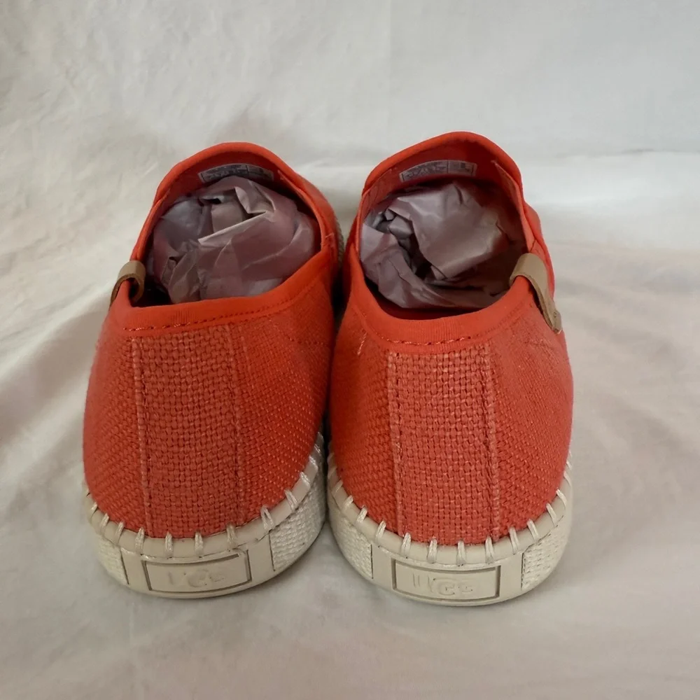 UGG Luciah Sneakers Slip On Knit Espadrilles Flats Peach Bliss SKU0778